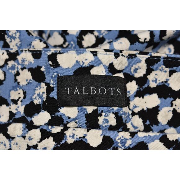 TALBOTS NEW $89 Blue Black White Printed Chatham Ankle Slim‎ Leg Pant Size 2 - Picture 5 of 5